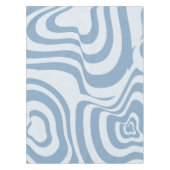 Blue Retro Swirl Groovy Y2K Muster Tischdecke (Vorderseite)