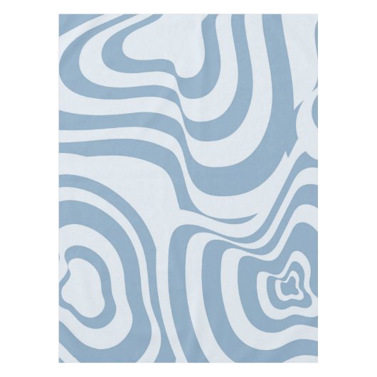 Blue Retro Swirl Groovy Y2K Muster Tischdecke (Vorderseite)