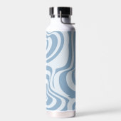 Blue Retro Swirl Groovy Y2K Muster Trinkflasche (Links)