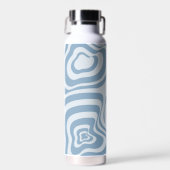 Blue Retro Swirl Groovy Y2K Muster Trinkflasche (Vorne)
