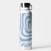 Blue Retro Swirl Groovy Y2K Muster Trinkflasche (Rückseite)