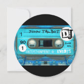 Blue Retro T4 Audiotape Cassette 80er DJ Business Save The Date (Vorderseite)
