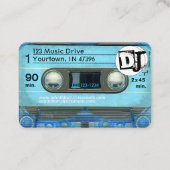 Blue Retro T4 Audiotape Cassette 80er DJ Business Visitenkarte (Rückseite)