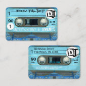 Blue Retro T4 Audiotape Cassette 80er DJ Business Visitenkarte (Vorne/Hinten)