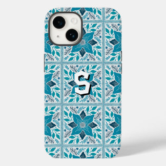 Blue Retro Tides of Christmas Vibes Case-Mate iPhone 14 Hülle