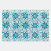 Blue Retro Tides of Christmas Vibes Geschenkpapier Set (Vorderseite)