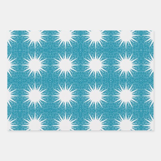 Blue Retro Tides of Christmas Vibes Geschenkpapier Set (Vorderseite 2)