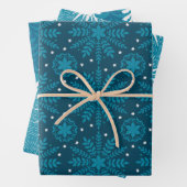 Blue Retro Tides of Christmas Vibes Geschenkpapier Set (Beispiel)
