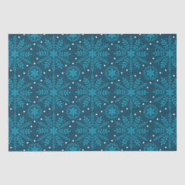 Blue Retro Tides of Christmas Vibes Seidenpapier