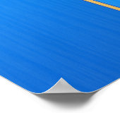 Blue Retro Tiki Surfboard Poster (Ecke)