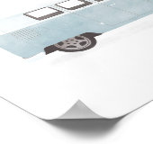Blue Retro Van Kinderzimmer Decor Poster (Ecke)
