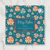 Blue Retro Vintage Weihnachts-Cookie Exchange Geschenkanhänger (Rückseite)