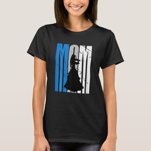 Blue Retro Violin Mom Violinist Moms Plays In Orch T-Shirt (Vorderseite)
