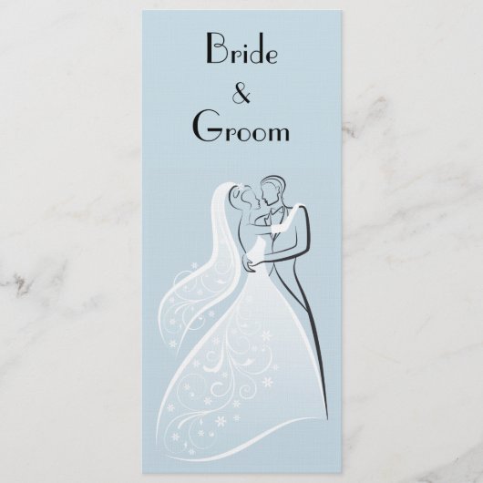 Blue Retro Wedding Dancers Program Programm (Vorderseite)