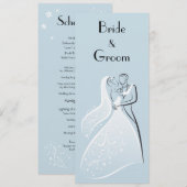 Blue Retro Wedding Dancers Program Programm (Vorne/Hinten)