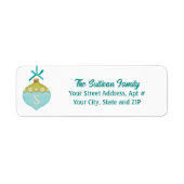 Blue Retro Weihnachtsschmuck Monogram (Vorne)