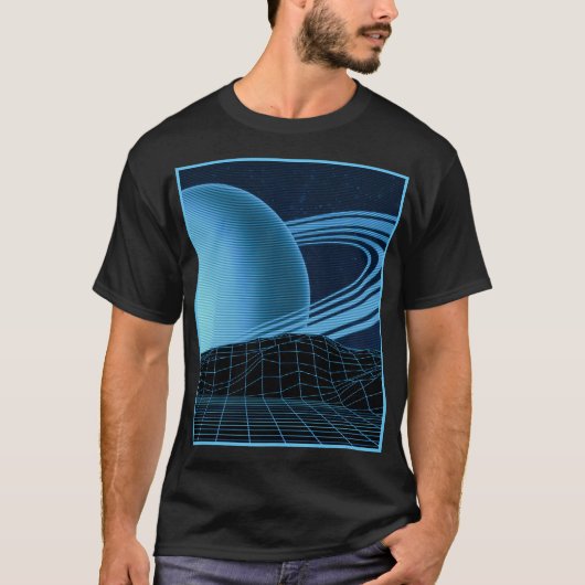 Blue Retrowave Design Men's T-Shirt (Vorderseite)
