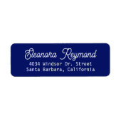Blue Return Address Label mit Name (Vorne)