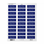 Blue Return Address Label mit Name (Vorne)