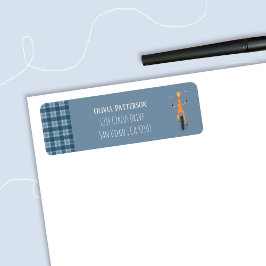 Blue Return Address Labels with Circus Giraffe