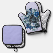 BLUE REVERIE OFENHANDSCHUH & Topflappen-Set (Vorderseite/Rückseite)