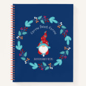 Blue Rezept Kochbuch Holiday Gnome Blumenstrauß Notizblock (Vorderseite)