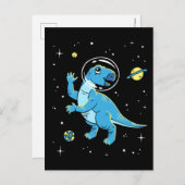 Blue Rhabdodon Dinos im Weltraum Postkarte (Vorne/Hinten)