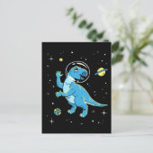 Blue Rhabdodon Dinos im Weltraum Postkarte (Stehend Vorderseite)