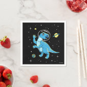 Blue Rhabdodon Dinos im Weltraum Serviette (Beispiel)