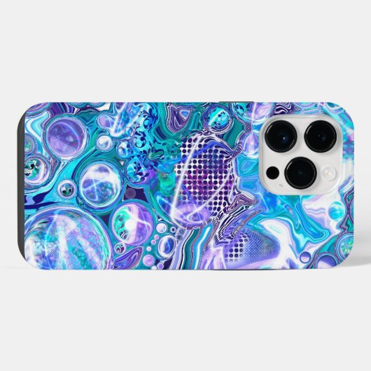 Blue Rhapsody | Abstrakte Kunst iPhone Hülle (Rückseite (Horizontal))