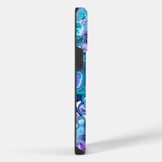 Blue Rhapsody | Abstrakte Kunst iPhone Hülle (Rechte Seite)