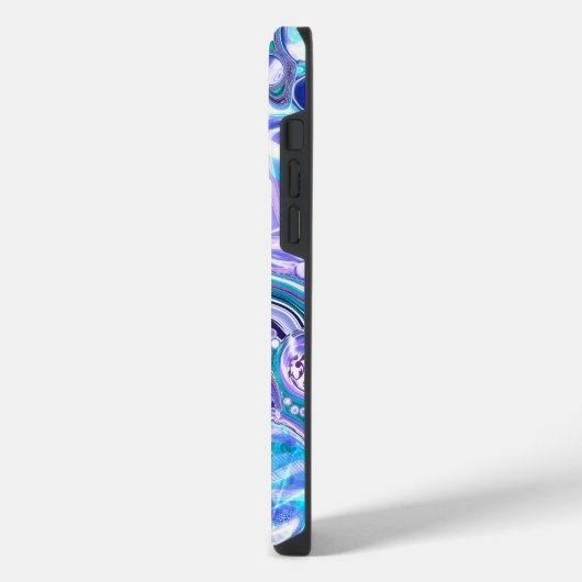 Blue Rhapsody | Abstrakte Kunst iPhone Hülle (Linke Seite)