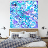 Blue Rhapsody | Abstrakte Kunst Leinwanddruck (Insitu (Schlafzimmer))