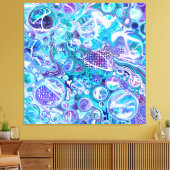 Blue Rhapsody | Abstrakte Kunst Leinwanddruck (Insitu (Wohnzimmer))