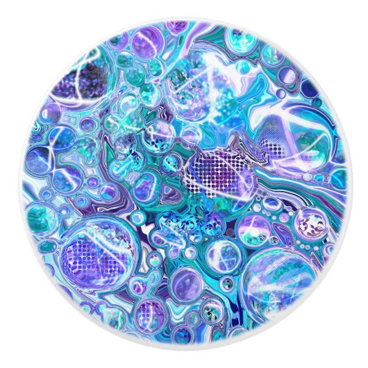 Blue Rhapsody Fluid Art Keramikknauf (Vorderseite)