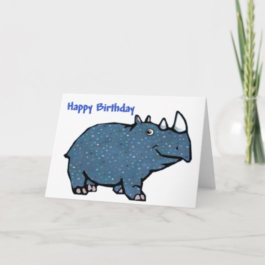 Blue Rhino Happy Birthday Karte (Vorderseite)