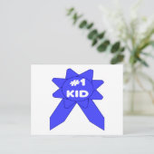 Blue Ribbon #1 Kid Postkarte (Stehend Vorderseite)