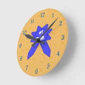 Blue Ribbon #1 Mama änderbarer Texturhintergrund Runde Wanduhr (Winkel)