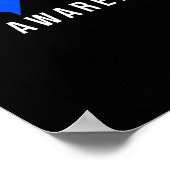 Blue Ribbon ALS Awareness Heartbeat Poster (Ecke)