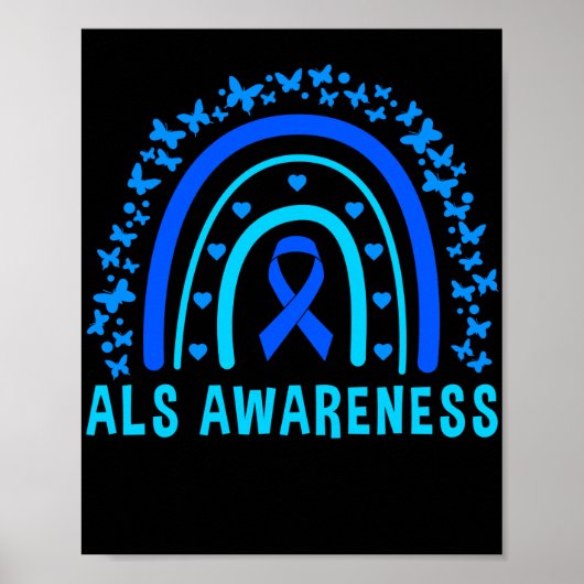 Blue Ribbon ALS Awareness Rainbow Poster (Vorne)