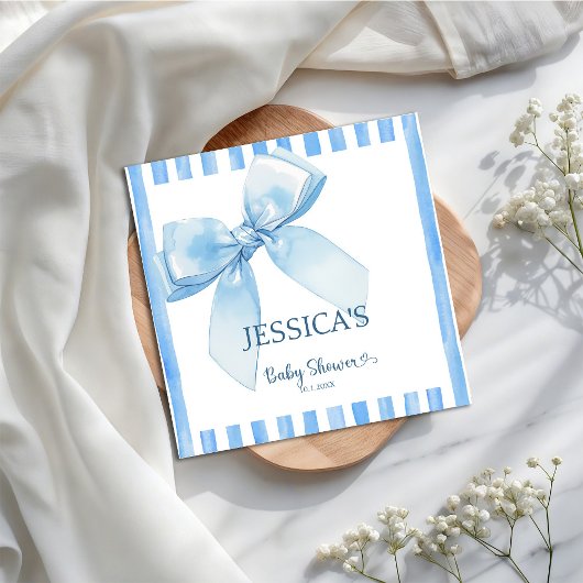 Blue Ribbon Baby Boy Luncheon Willkommen Serviette