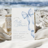 Blue Ribbon Baby Dusche Einladung