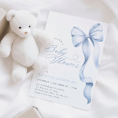 Blue Ribbon Baby Dusche Einladung