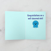 Blue Ribbon Best in Show with Hund in Silhouette Karte (Innenseite)