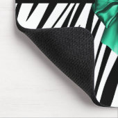 Blue Ribbon Bow Zebra Print Mousepad (Ecke)