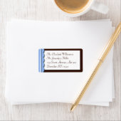 Blue Ribbon Brown Border Address Labels Adressaufkleber (Insitu)
