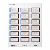 Blue Ribbon Brown Border Address Labels Adressaufkleber (Vorne)