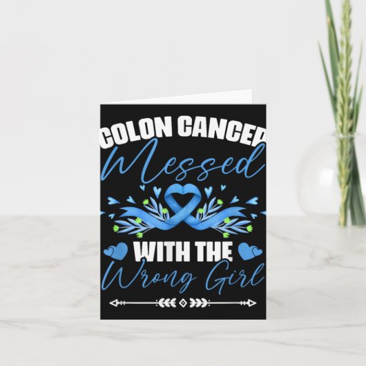 Blue Ribbon Colon Cancer Girl Survivor Colorectal Karte (Vorderseite)