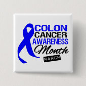 Blue Ribbon Colon Krebs Bewusstsein Monat Button (Vorderseite)