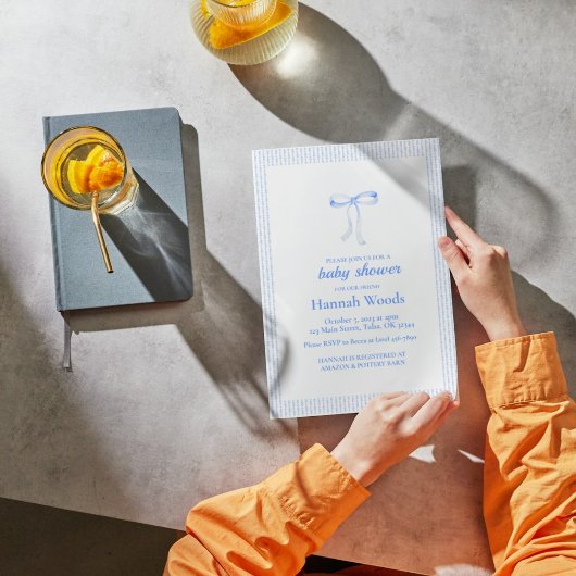 Blue Ribbon Coquette Baby Dusche Einladung